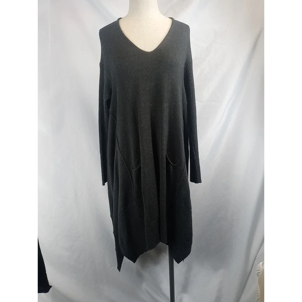 VTG Jodifl Oversized Tunic Sweater Dress Women's Small Pocket Dress Fits Large - Picture 9 of 9